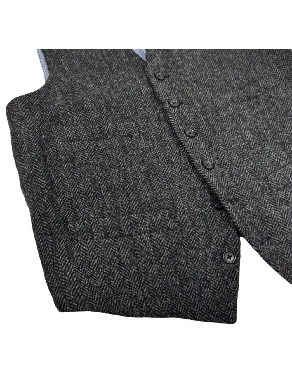 J Crew Moon Tweed Vest Waistcoat S Gray Herringbone Wool Heritage Old Money